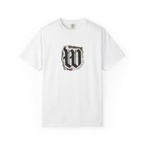 Gothic Letter W T-Shirt | Distressed Shield Initial Graphic XL