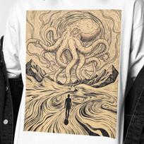 Trippy Octopus Psychedelic T Shirt | Surreal Cosmic Creature Graphic Tee | Existential Art Gift | Unique Present Shirt S