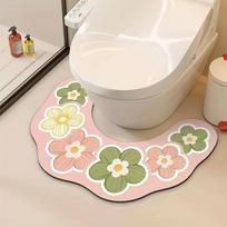 Minimalist Bathroom Toilet U-Shaped Floor Mat, Water-Absorbing And Quick-Drying Foot Mat, -Based, for Home Use, Anti-Slip Mat, 1pc Per Pack Universal beige