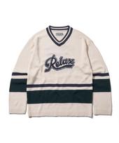 Discuss Athletic Relax Logo V-Neck Knit Optic White Optic White/L