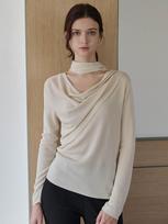 Rotre Domin Lautre Claire Beige Tied Knit Pullover Beige/One Size