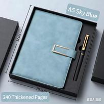 Magnetic A5 Leather Planner Notebook with Whiteboard Gift Option Loose-leaf Binding Printable Pages (as the picture,120 Pages)