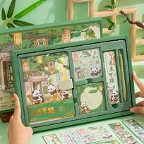 Cute Panda Design Gift Box Set Notebook Student Souvenir Stationery (as the picture,80 Pages)