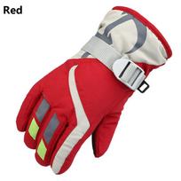 Warm Winter Must Snow Snowboard Children Ski Gloves Long-sleeved Mitten Windproof Waterproof raudona