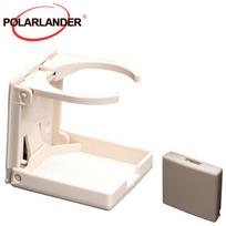 Adjustable Retainer Arms Cup Holder - 9.5x9cm Beige Folding Plastic Drink Holder for Boat/Caravan/Marine