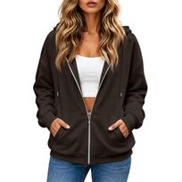 Women's Casual Long Sleeve Zip Up Hoodie Athletic Jacket with Color L ruda