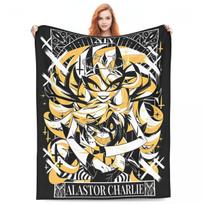 VOX H-Hazbin Hotel Alastor Game Blanket Quality Warm Bedding Throws Winter Picnic Bedroom Comfortable Bedspread Size: 75*100cm, Weight: 230 GSM