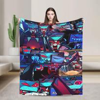 Cartoon Hazbins Hotels Vox Blankets Comedy Soft Plush Throw Blanket For Living Room Travel Office Flannel Bedspread Bed Cover Size: 75*100cm, Weight: 230 GSM
