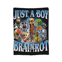 Just A Boy Who Love Meme Italian Brainrot Blanket Coral Fleece Plush Spring Soft Throw Blanket for Bedding Outdoor Bedspreads Size: 75*100cm, Weight: 230 GSM