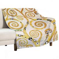 Gustav Klimt - Tree Of Life Throw Blanket Large Blanket bed plaid Soft Plaid Size: 75*100cm, Weight: 230 GSM