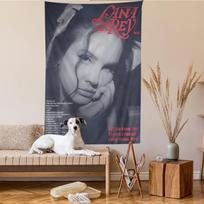 Lana Del Rey 2023 Album Wall Tapestry, Monochrome Portrait with Tracklist Text, Wall Hanging for Indie Music Fans Bedroom Decor 100X70CM