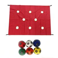 1 Set Hole Tarp for Team Building Game, Learning Fun for Team Building Games for Work with 6pcs Ball for Teamwork Group Activities raudona