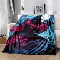 3D Japanese Samurai Bushido Katana Cartoon Game Blanket,Soft Throw Blanket for Home Bedroom Bed Sofa Travel Picnic Cover Kids Size: 75*100cm, Weight: 230 GSM