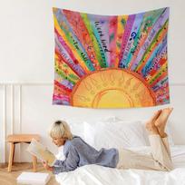 Positive Sunburst Tapestry Single Sided 2DPrint Vibrant Soft Wall Tapestry Bedroom Dorm Boho Decor Uplifting Vibe Accessory Gift 100X70CM