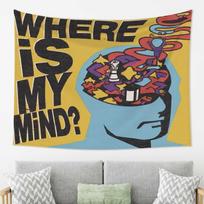 Pop Style Where Is My Mind Tapestry Retro psychedelic Head Print Hanging Cloth Room Decoration 100X70CM