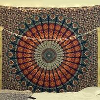 Hippie Mandala Tapestrys India Bohemian Psychedelic Bedding Decor Tapestry Aesthetic Vintage Wall Tapestry Art Tapestry Tapiz 100X70CM