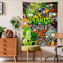 Classic Game P-Plants Vs Z-Zombies Tapestry Art Printing Japanese Wall Tapestry Anime Wall Hanging Home Decor 100X70CM