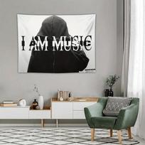 P-Playboi Carti I AM MUSIC Albumo Viršelis Sieninė Gobelenas Hip Hop Raperis Šauni Estetika Kambario Dekoras Miegamajam Bendrabučiui Šaunūs Kambario Daiktai 100X70CM black