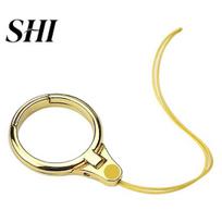 Phone Ring Strap Finger Lanyard Multifunctional Steady Electroplated Holder Anti-fall Rope for Key Chain auksinė