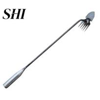 Long-term Use Rake Garden Weed Puller Uprooting Weeding Tool with Long Handle High Hand Weeder Strength Polished Surface 5 Sharp Tines Remover 50cm 1pc