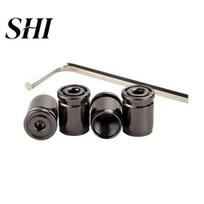 Anti-theft Car Tire Valve Stems Cap 4Pcs Locking Caps Anti-Theft Auto Wheel Accessories Stem Covers with Rubber Seal Universal Tyre Air Stainless juoda