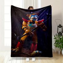 Anthropomorphic Bear-like Figure with Vivid Colors Holding a Microphone Stand. for All Seasons Blanket Lunch Break Throw Gift 75X95CM