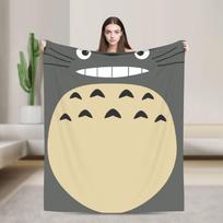 Mielas T-Totoros pledas Super minkštas šiltas animacinis pilkas Totoro pledas sofai 50x60 colių Daugia dydžių patalynės pledai 75X95CM