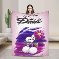 Mielas Diddl pliušinis pledas Vaikams Suaugusiems Flanelinis metamas pledas Sofai Kėdei Minkštas Šiltas Individualios Kokybės Patalynė Gimtadienio Dovana 75X95CM