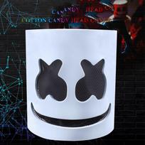 Šviečianti DJ Marshmello kaukė Hip Hop šokiai Baras Naktinis klubas Renginių rekvizitas Pasidaryk pats LED Marshmallow Cos kaukė Pasidaryk pats Vyrai DJ Disco Kaukė Kostiumas black