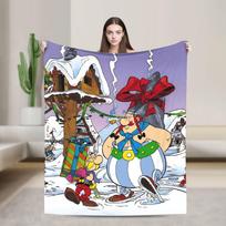 Asteriksas ir Obeliksas Flanelinis pledas Šiltas minkštas pledas ant sofos kėdės iškylos spaudinys Lovatiesė Sofos lovos užvalkalas 75X95CM