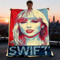 1 vnt. Taylor Swift lauko flanelės pledas, jaukus ir šiltas minkštas, žaismingo dizaino, miegui, stovyklavimui, 75X95CM