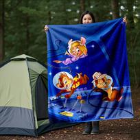 1 vnt., Kosminis Chip 'n Dale pledas, minkštas užklotas kambario dekoravimui, puiki dovanos idėja šeimai ir draugams, svetainei, kelionėms, stovyklavimui 75X95CM