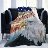 Amerikos plikasis erelis Vėliavos pledas Minkšti lengvi pledai Jaukūs flaneliniai lovos užtiesalai sofai, kušetei, kelionėms, namų kambariui, miegamajam 75X95CM