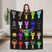 Incredibox Sprunki Blankets Flannel Textile Decor Horror Game Breathable Warm Throw Blanket for Bedding Car Bedspreads 75X95CM