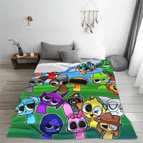 Incredibox Sprunki žaidimo pledas Fleece Pavasaris/Ruduo Nešiojamas šiltas pledas namams lauke Pliušinė plona antklodė 75X95CM