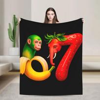 Six Seven  Funny Italian Brainrot Gaming Meme Soft Throw Blanket for Kids Adults Bedroom Bedspread Autumn 75X95CM