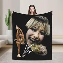 Alysa Liu Vintažiniai pledai Vilnos Žiemos Kvėpuojantys Lengvi Ploni Mesti pledai Lovai Miegamojo Kilimo Gabalas 75X95CM