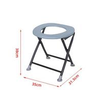 Lengvas sulankstomas dušo ir tualeto krėslas namų naudojimui Height 38CM gray