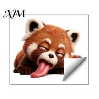 Red Panda Glass Adhesives Funny Cartoon Static Sticker, Little Panda/Monkey Tongue Sticking Out Shape, Naughty Monkey Window Decor Decorative B