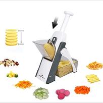 Multifunctional Vegetable Slicer 30 Different Cuts Kitchen Mandoline Potato Press Handheld Foldable Gray