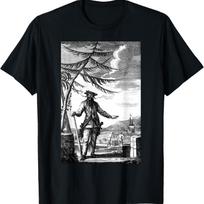 Blackbeard the Pirate Historical Engraving Pirates Art Cool T-Shirt S įvairiaspalvis