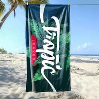 Blue Tropical Palm Leaf Beach Towel Ultra Soft Microfiber Towel for Men Women Beach Pool Gym Camping Travel Daily Use 50x100cm