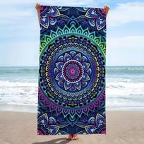 Colorful Mandala Beach Towel for Summer Patterned Sunscreen And Windproof Suitable For Swimming Pool Camping Travel Blanket 35x75cm&1pc
