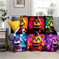 Horror Game F-FNAF Freddy Movie Flannel Blanket Soft Warm Throw Blanket for Bedroom Living Room Bed Travel Camping Picnic Gift Size: 75*100cm, Weight: 230 GSM