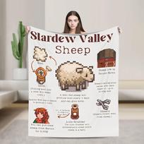 Winter in Stardew Valley Blankets Plant Illustration Fleece Funny Warm Throw Blanket for Home Autumn/Winter Car Size: 75*100cm, Weight: 230 GSM