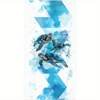 Beach Towel Watercolor Turtle Pattern Sun Protection Windproof Suitable for Swimming Pool Camping Travel Blanket 35x75cm&1pc