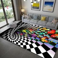 3D Vortex Illusion Carpet Entrance Door Floor Mat Abstract Geometric Optical Doormat Non-slip Floor Mat Living Room Decor Rug 400mm x 600mm