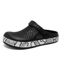 Wide Box Beach Sandals Mens Clogs Garden Shoes Men Rubber Slippers Barefoot Zuecos Hombre Cholas Summer Footwear Big Size 41 juoda