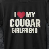 I Love My Cougar Girlfriend, I Love My Girlfriend tee, I Heart My Cougar girlfriend, Funny Gifts for Him, Boyfriend Gift, I Heart My Cougar 3XL