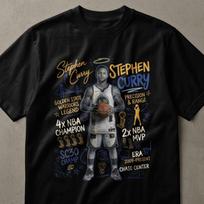 Stephen Curry T-Shirt, Basketball Legend Fan Tee, SC30 Champ MVP Era Precision & Range Graphic Player Shirt for Sports Enthusiasts 2XL
